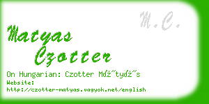 matyas czotter business card